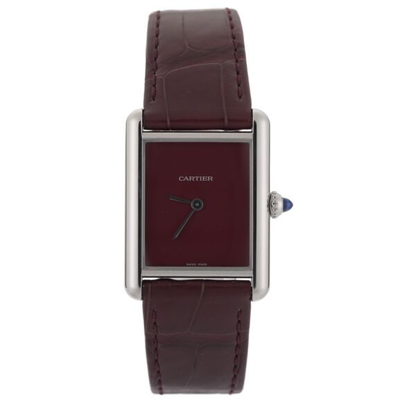 Cartier Tank Must Large WSTA0054 Red Burgundy 26mm Men's Watch Full Set - Picture 1 of 12